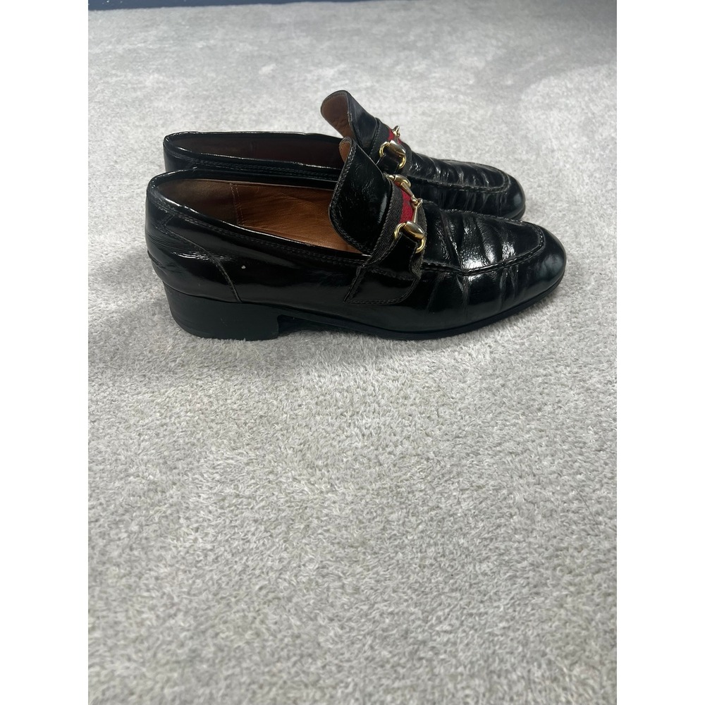 Gucci‎ Vintage Mens Horsebit Loafers Black Patent Leather Size 41.5 M Italy - Picture 2 of 11